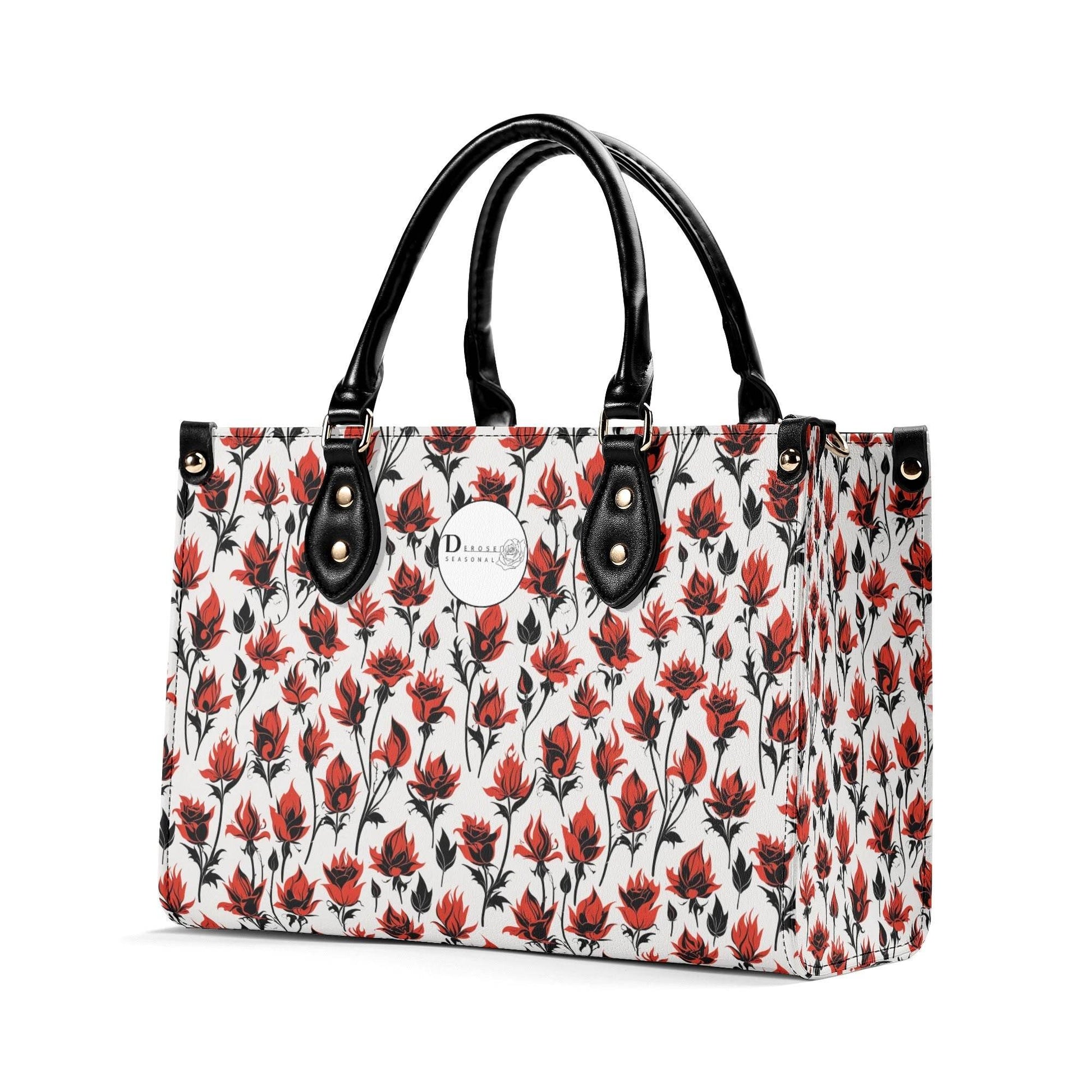 Floral Fire Luxury Women's Leather Handbag - DeRose Seasonal