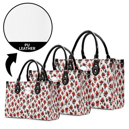 Floral Fire Luxury Women's Leather Handbag - DeRose Seasonal