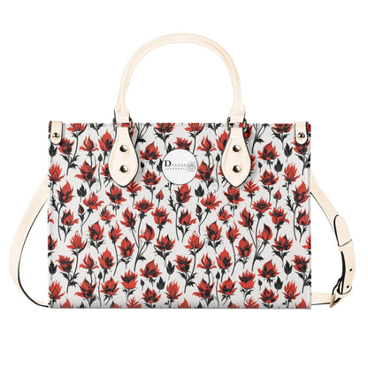 Floral Fire Luxury Women's Leather Handbag - DeRose Seasonal