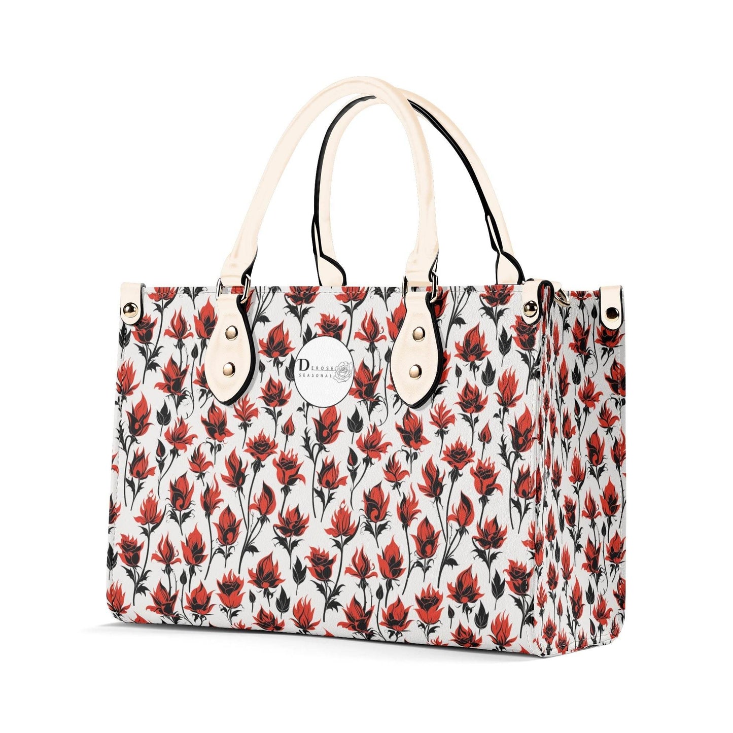 Floral Fire Luxury Women's Leather Handbag - DeRose Seasonal