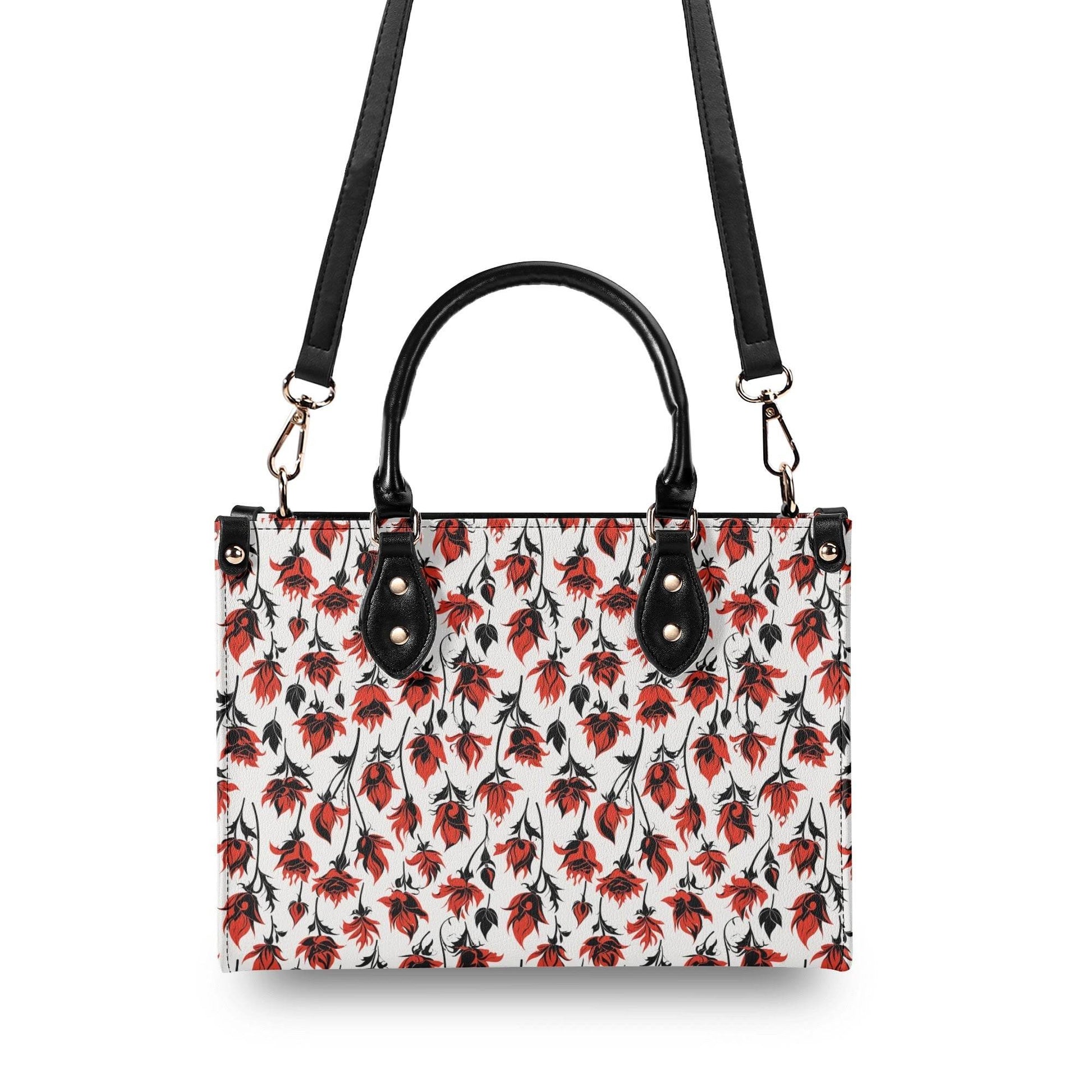 Floral Fire Luxury Women's Leather Handbag - DeRose Seasonal