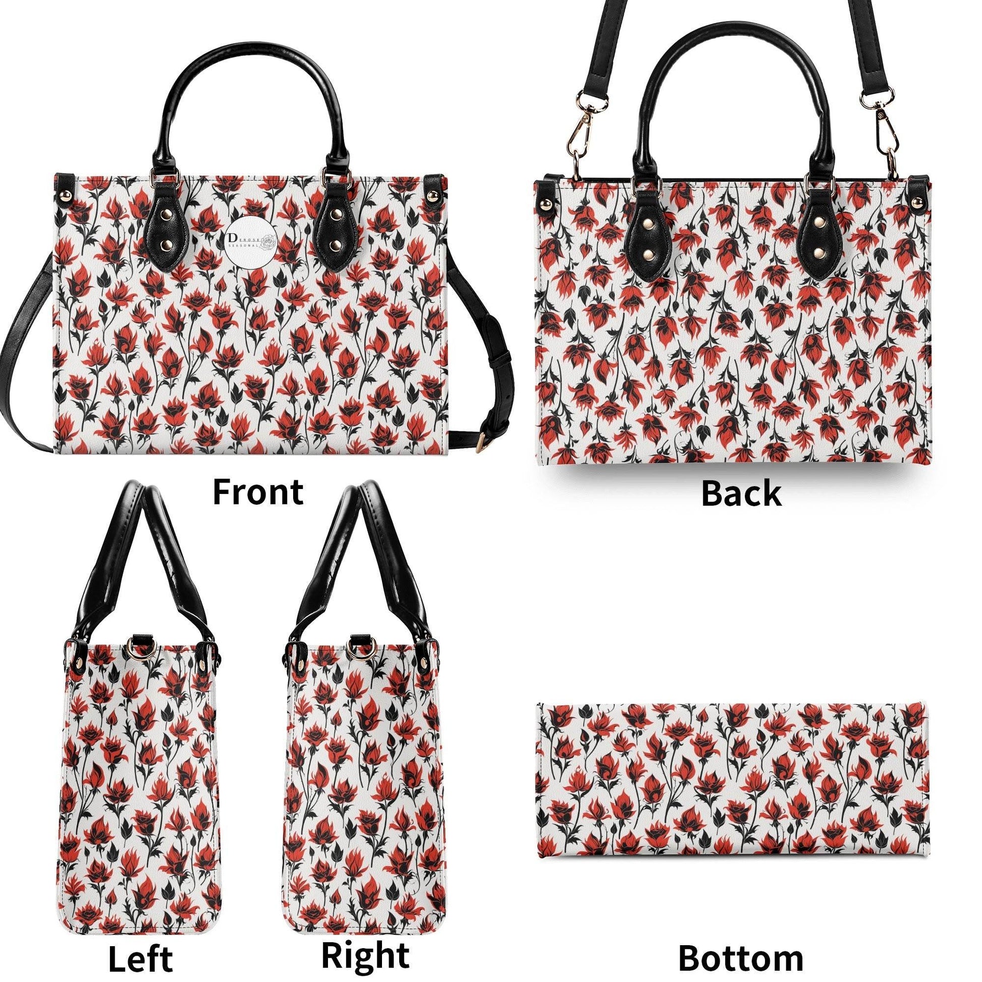 Floral Fire Luxury Women's Leather Handbag - DeRose Seasonal