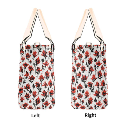 Floral Fire Luxury Women's Leather Handbag - DeRose Seasonal