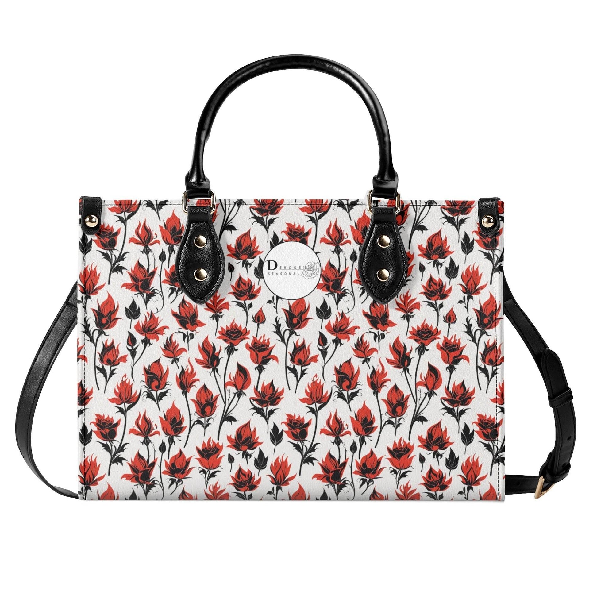 Floral Fire Luxury Women's Leather Handbag - DeRose Seasonal