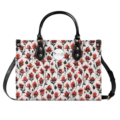 Floral Fire Luxury Women's Leather Handbag - DeRose Seasonal
