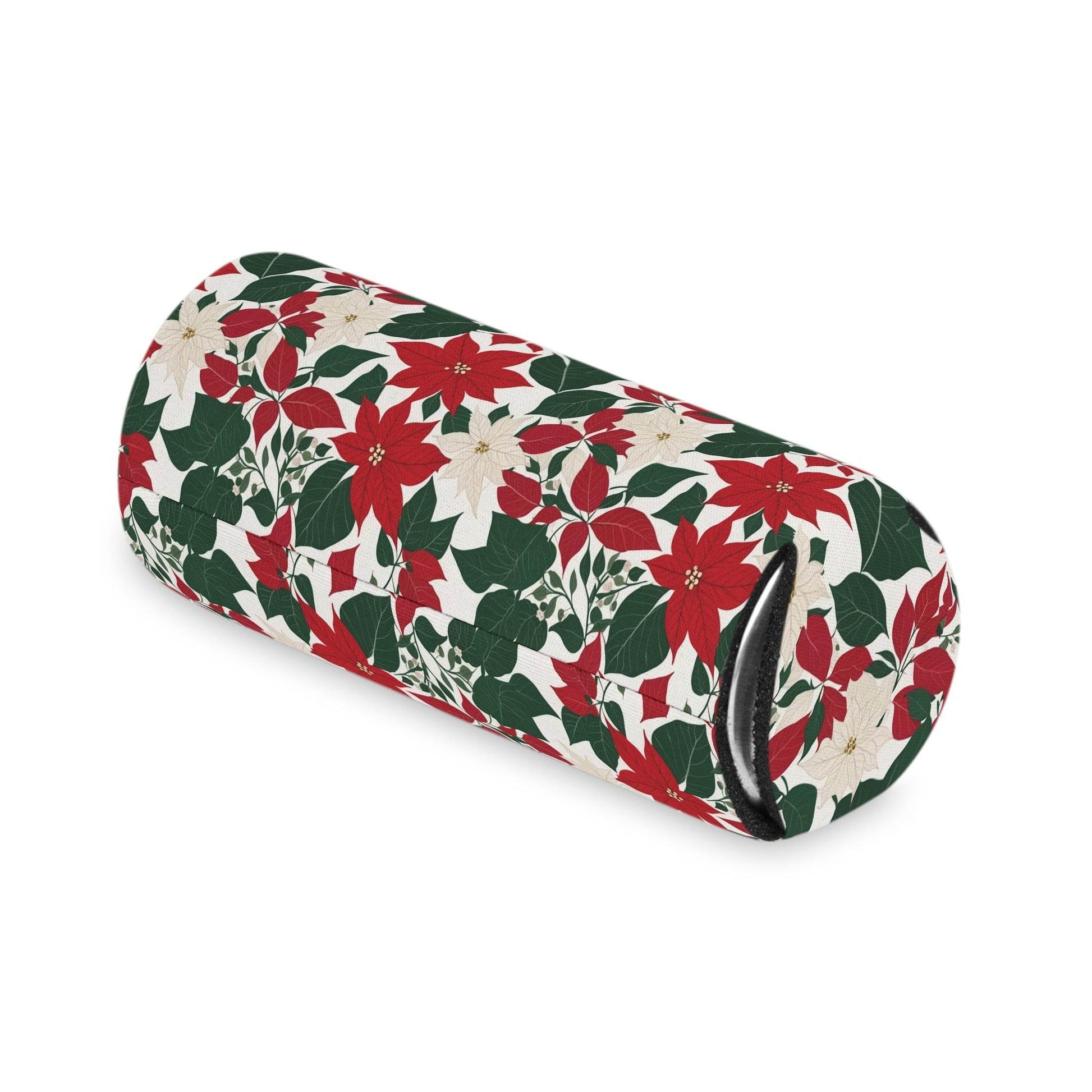 Red and White Poinsettia Can Cooler BOGO 50% Off - DeRose Seasonal