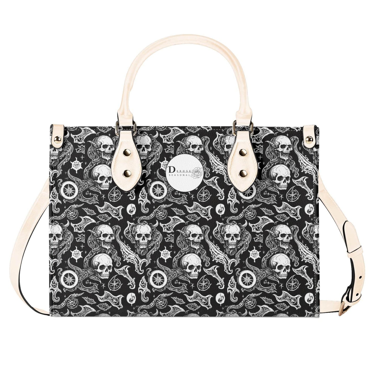 Flying Skulls Luxury Women's Leather Handbag (3 sizes) - DeRose Seasonal