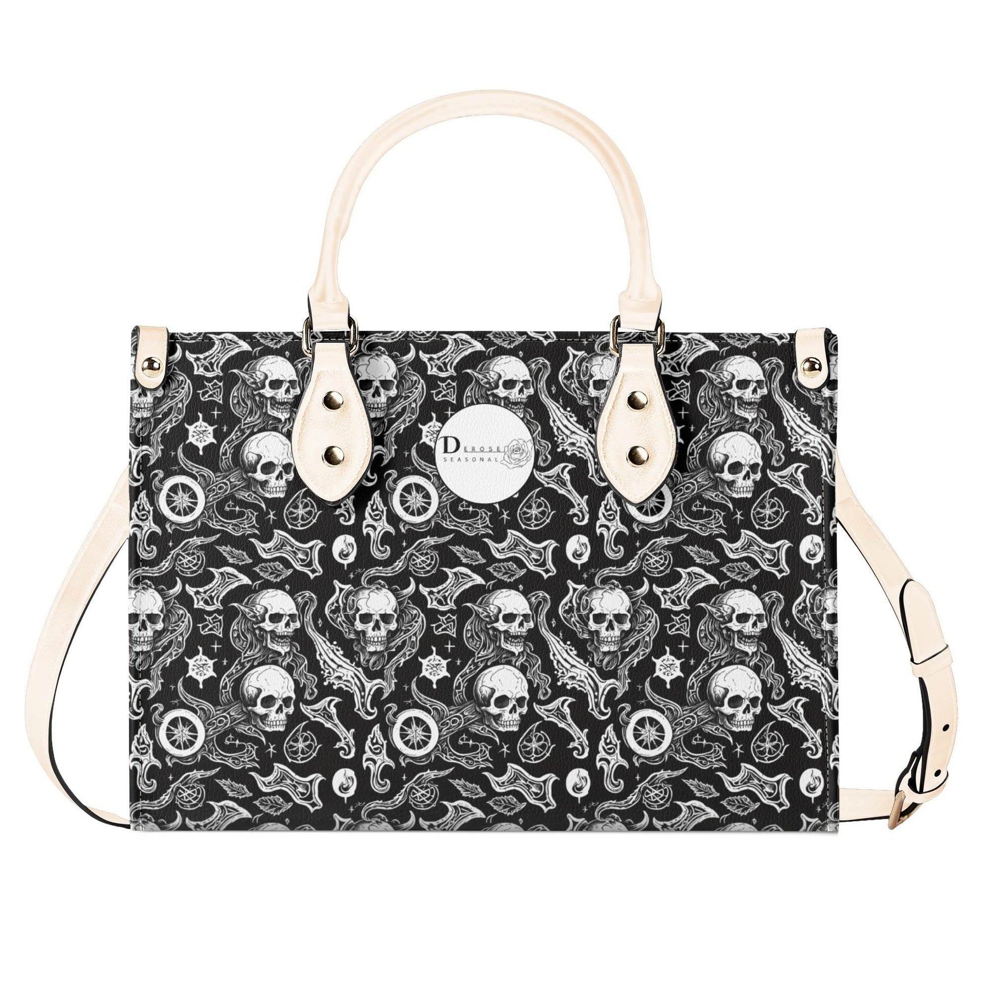 Flying Skulls Luxury Women's Leather Handbag (3 sizes) - DeRose Seasonal