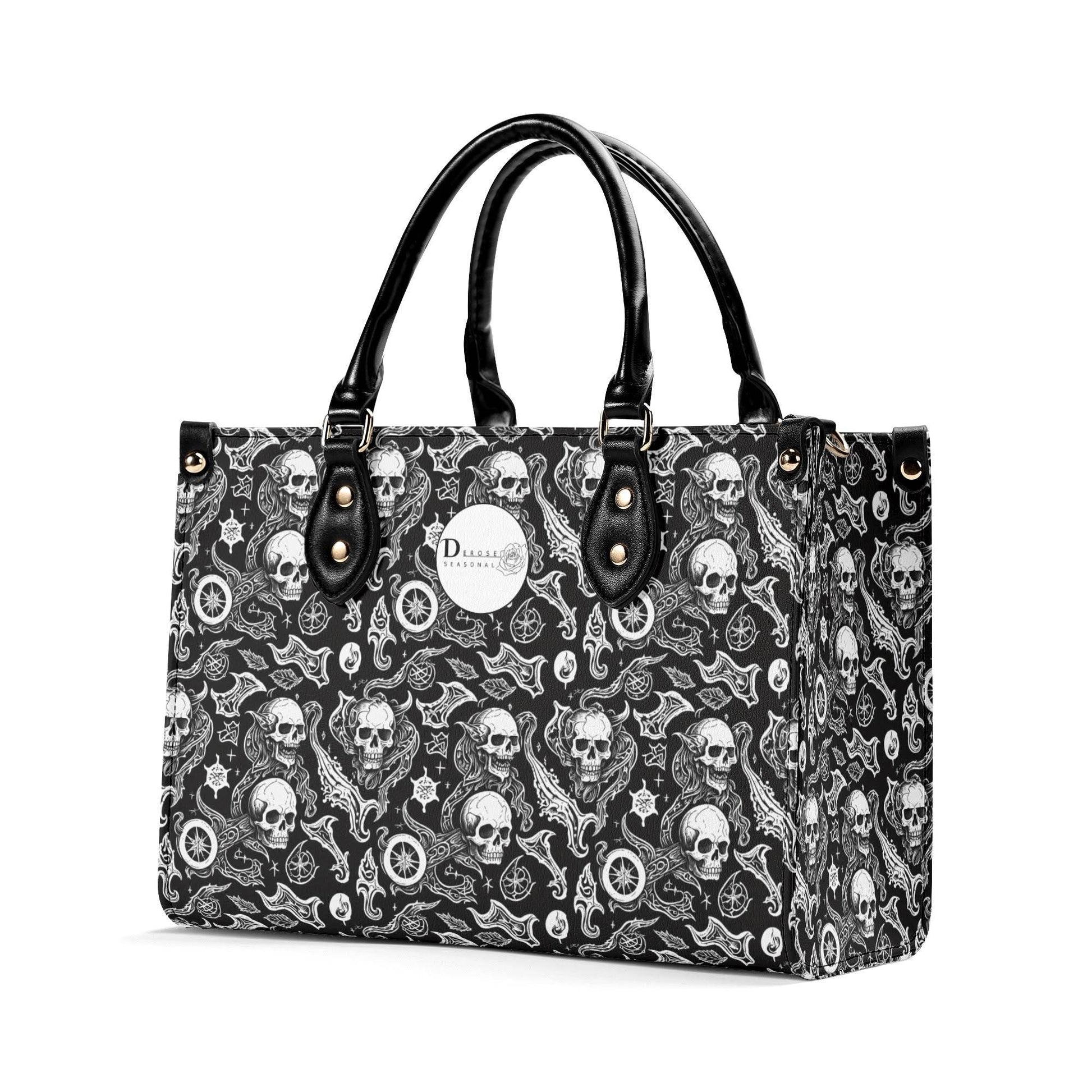 Flying Skulls Luxury Women's Leather Handbag (3 sizes) - DeRose Seasonal