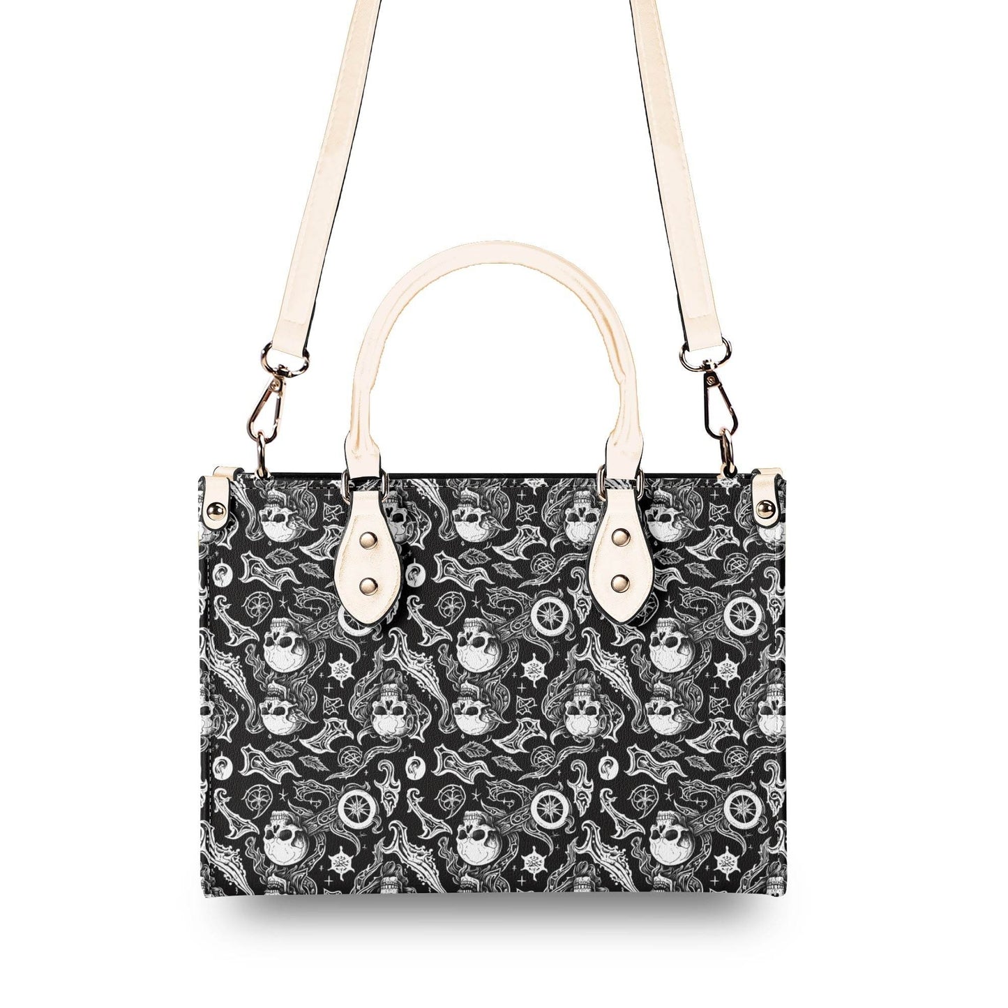Flying Skulls Luxury Women's Leather Handbag (3 sizes) - DeRose Seasonal