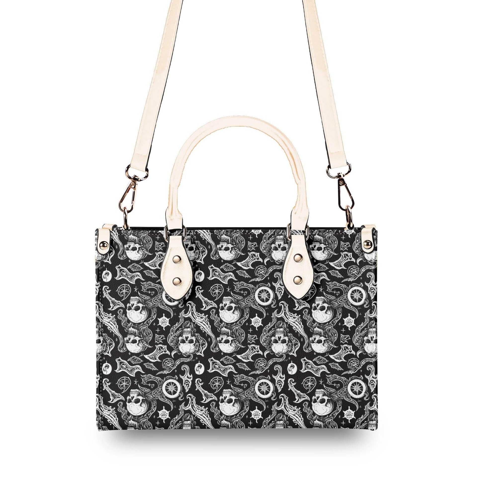 Flying Skulls Luxury Women's Leather Handbag (3 sizes) - DeRose Seasonal