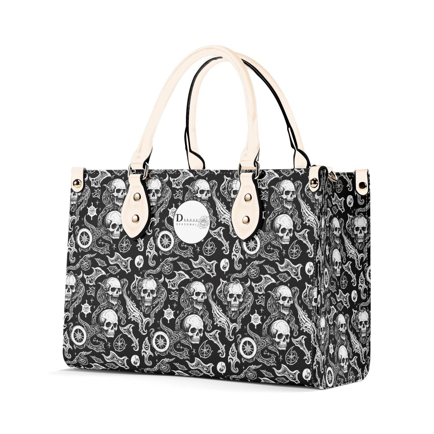 Flying Skulls Luxury Women's Leather Handbag (3 sizes) - DeRose Seasonal