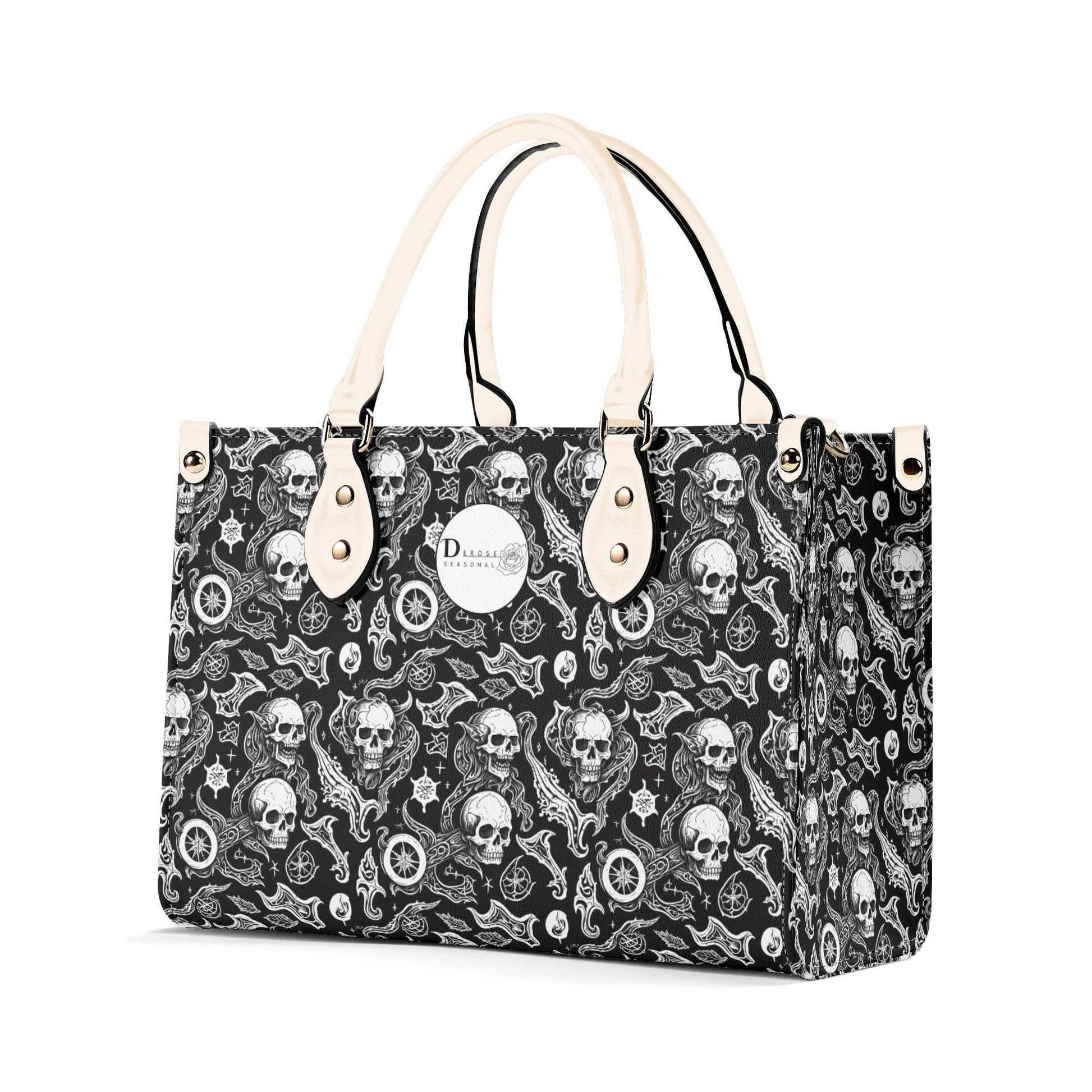 Flying Skulls Luxury Women's Leather Handbag (3 sizes) - DeRose Seasonal
