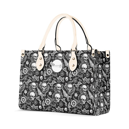 Flying Skulls Luxury Women's Leather Handbag (3 sizes) - DeRose Seasonal