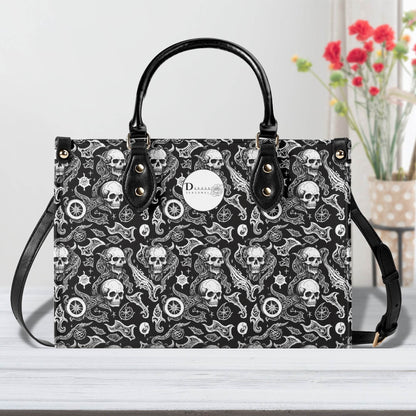 Flying Skulls Luxury Women's Leather Handbag (3 sizes) - DeRose Seasonal