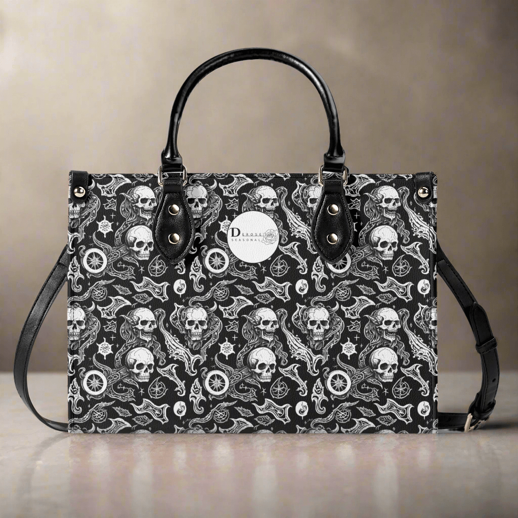 Flying Skulls Luxury Women's Leather Handbag (3 sizes) - DeRose Seasonal