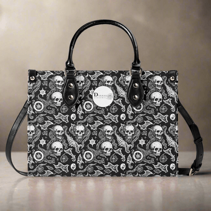 Flying Skulls Luxury Women's Leather Handbag (3 sizes) - DeRose Seasonal