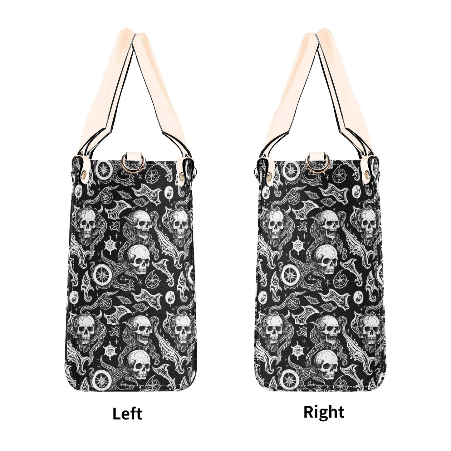 Flying Skulls Luxury Women's Leather Handbag (3 sizes) - DeRose Seasonal