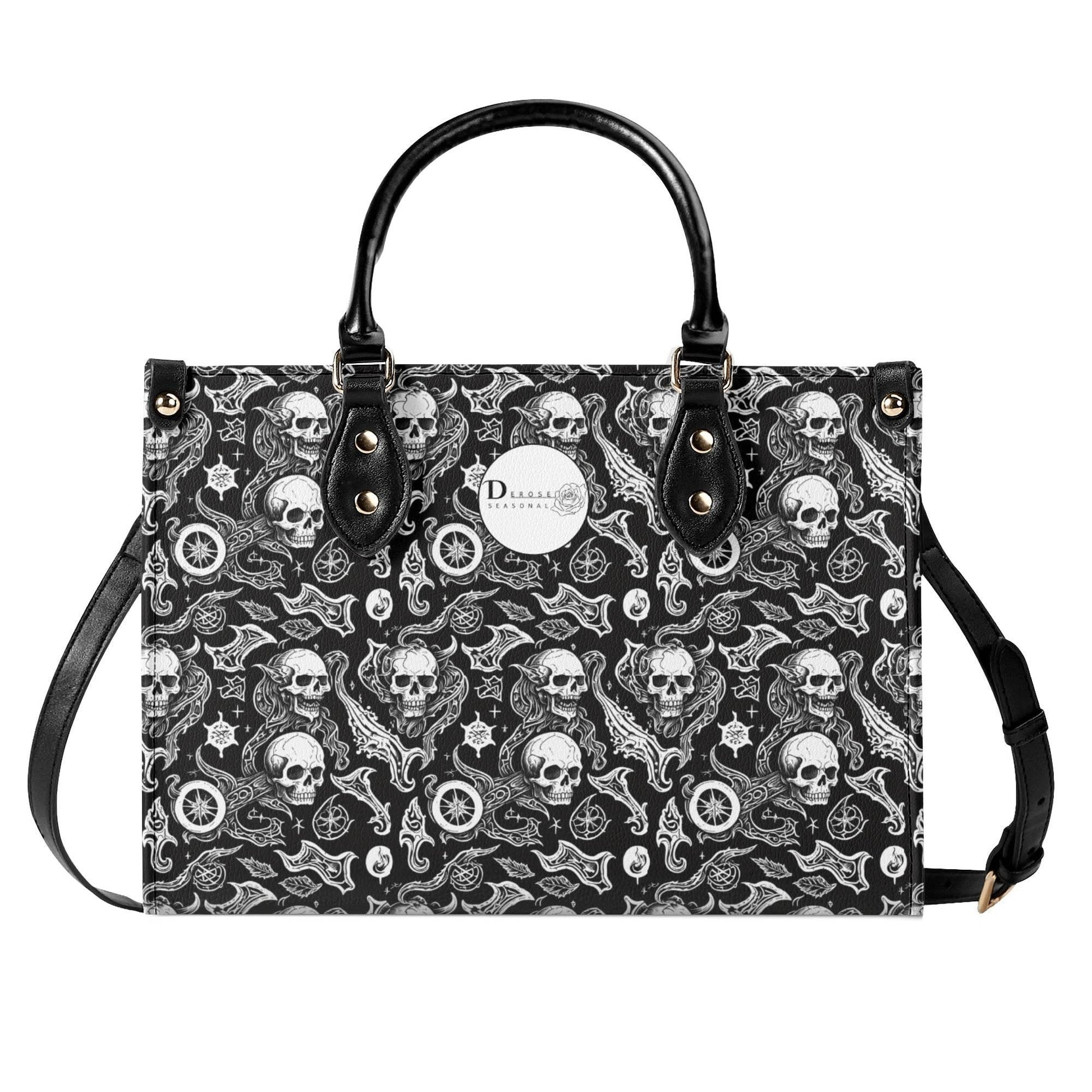 Flying Skulls Luxury Women's Leather Handbag (3 sizes) - DeRose Seasonal