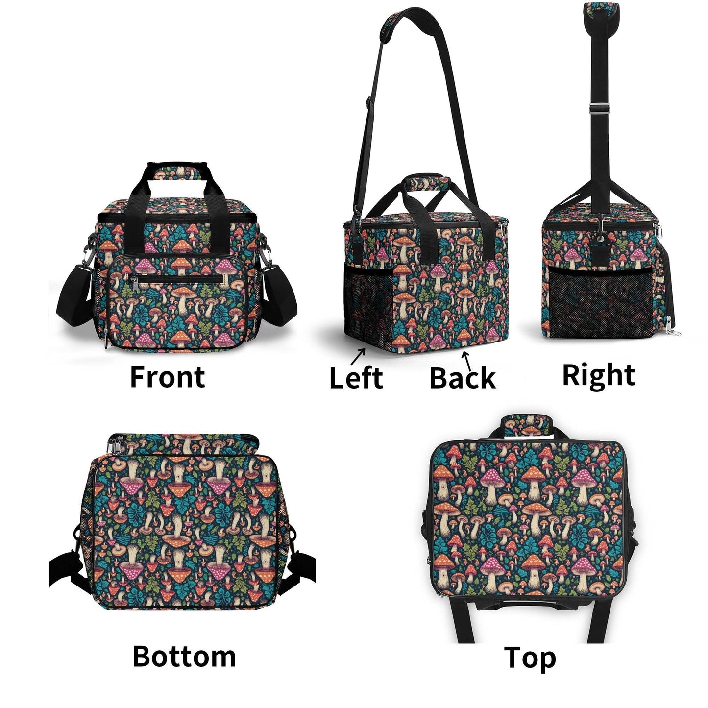 Forest Shrooms Insulated Leakproof Cooler Bag Lunch Box - DeRose Seasonal
