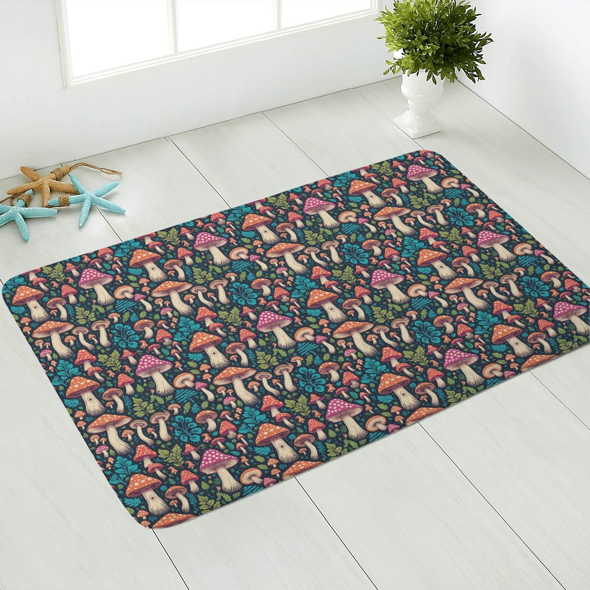 Forest Shrooms Plush Indoor Doormat - DeRose Seasonal