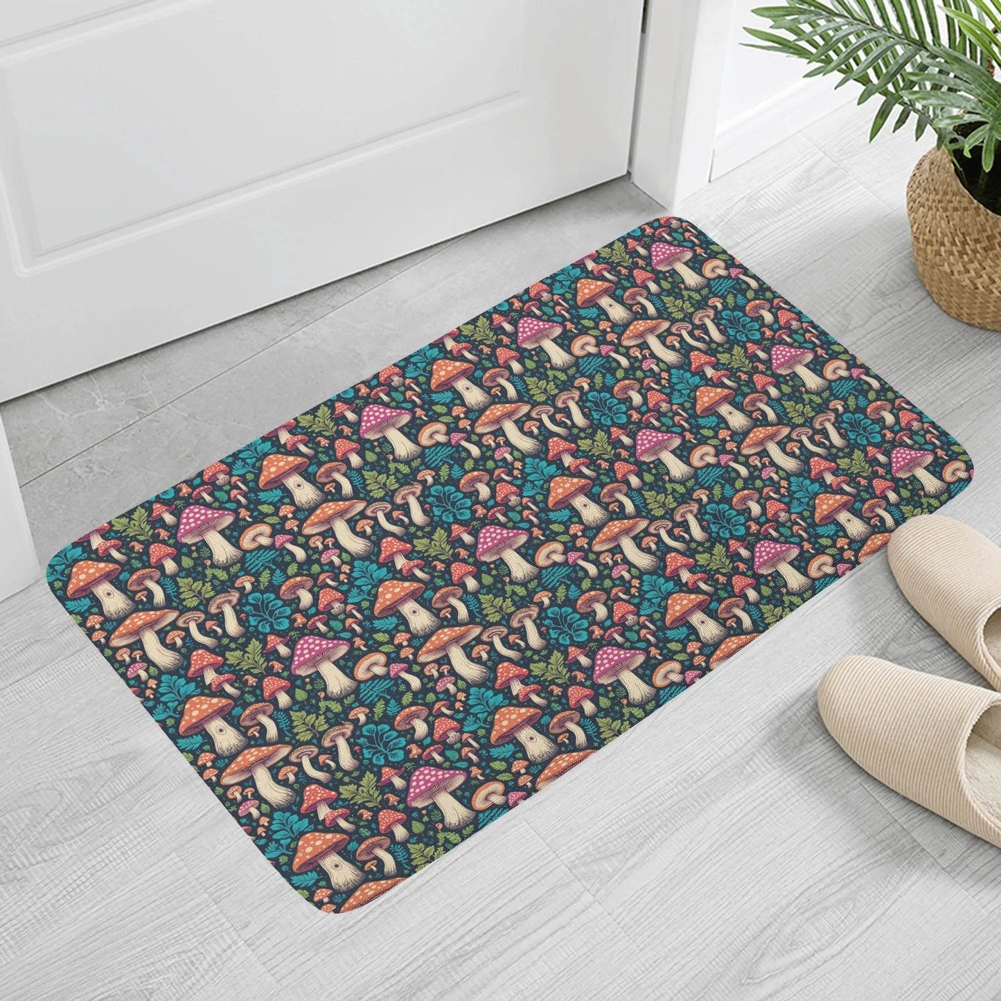 Forest Shrooms Plush Indoor Doormat - DeRose Seasonal