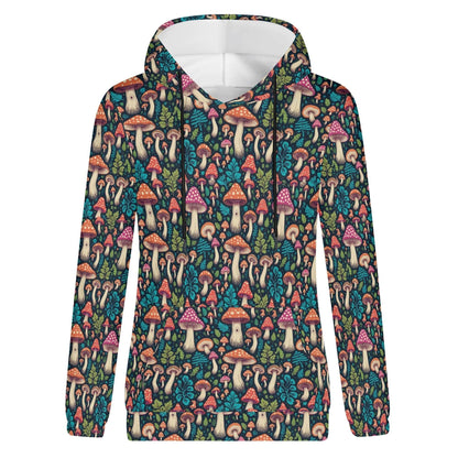 Forest Shrooms Women's Lightweight Pullover Hoodie Sweatshirt - DeRose Seasonal