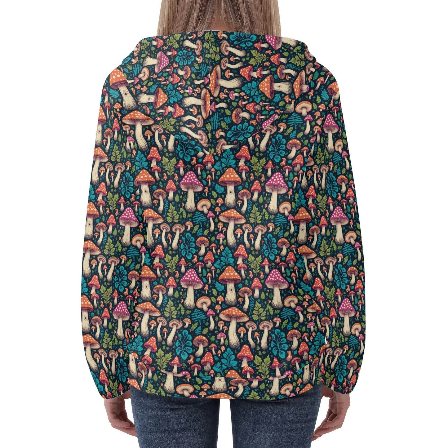 Forest Shrooms Women's Lightweight Pullover Hoodie Sweatshirt - DeRose Seasonal