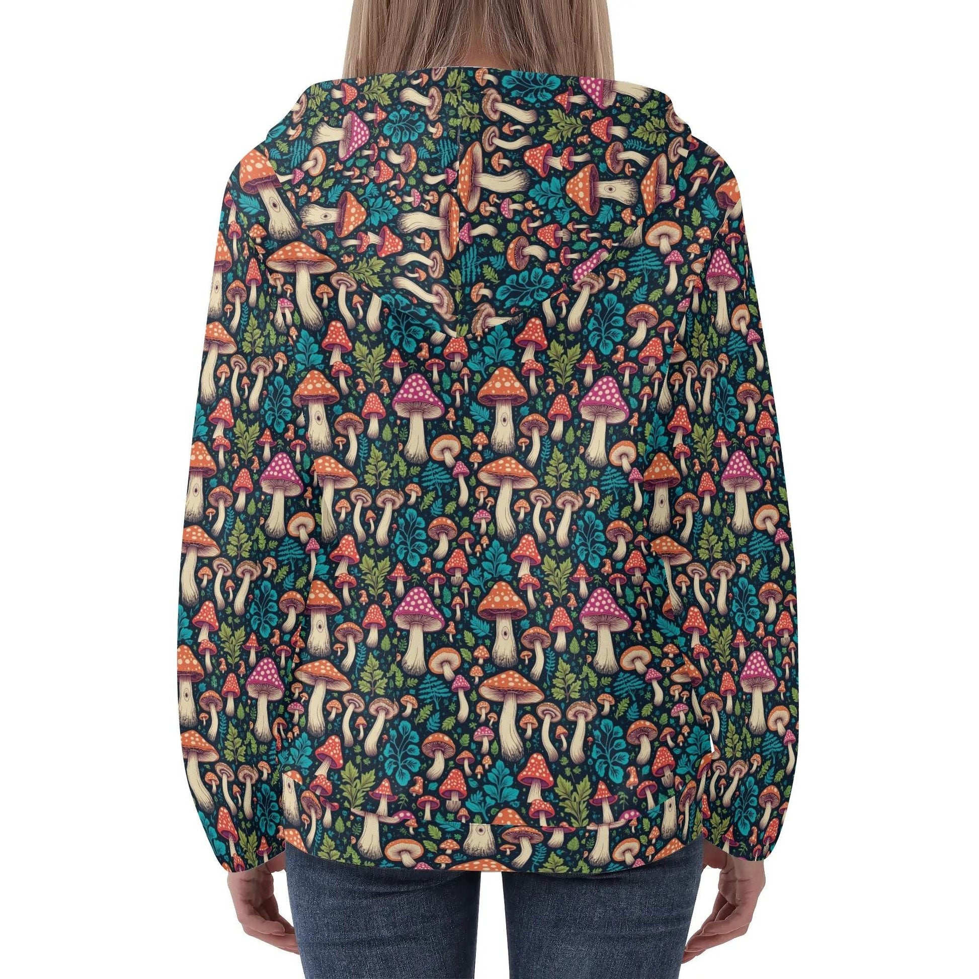Forest Shrooms Women's Lightweight Pullover Hoodie Sweatshirt - DeRose Seasonal