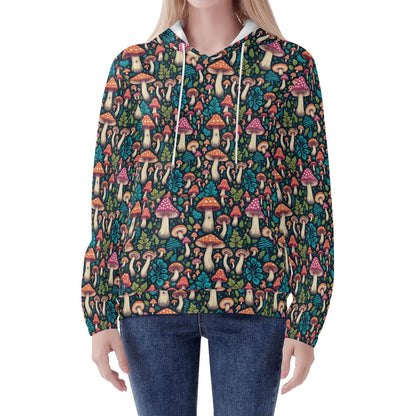 Forest Shrooms Women's Lightweight Pullover Hoodie Sweatshirt - DeRose Seasonal