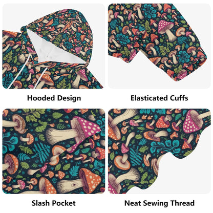 Forest Shrooms Women's Lightweight Pullover Hoodie Sweatshirt - DeRose Seasonal