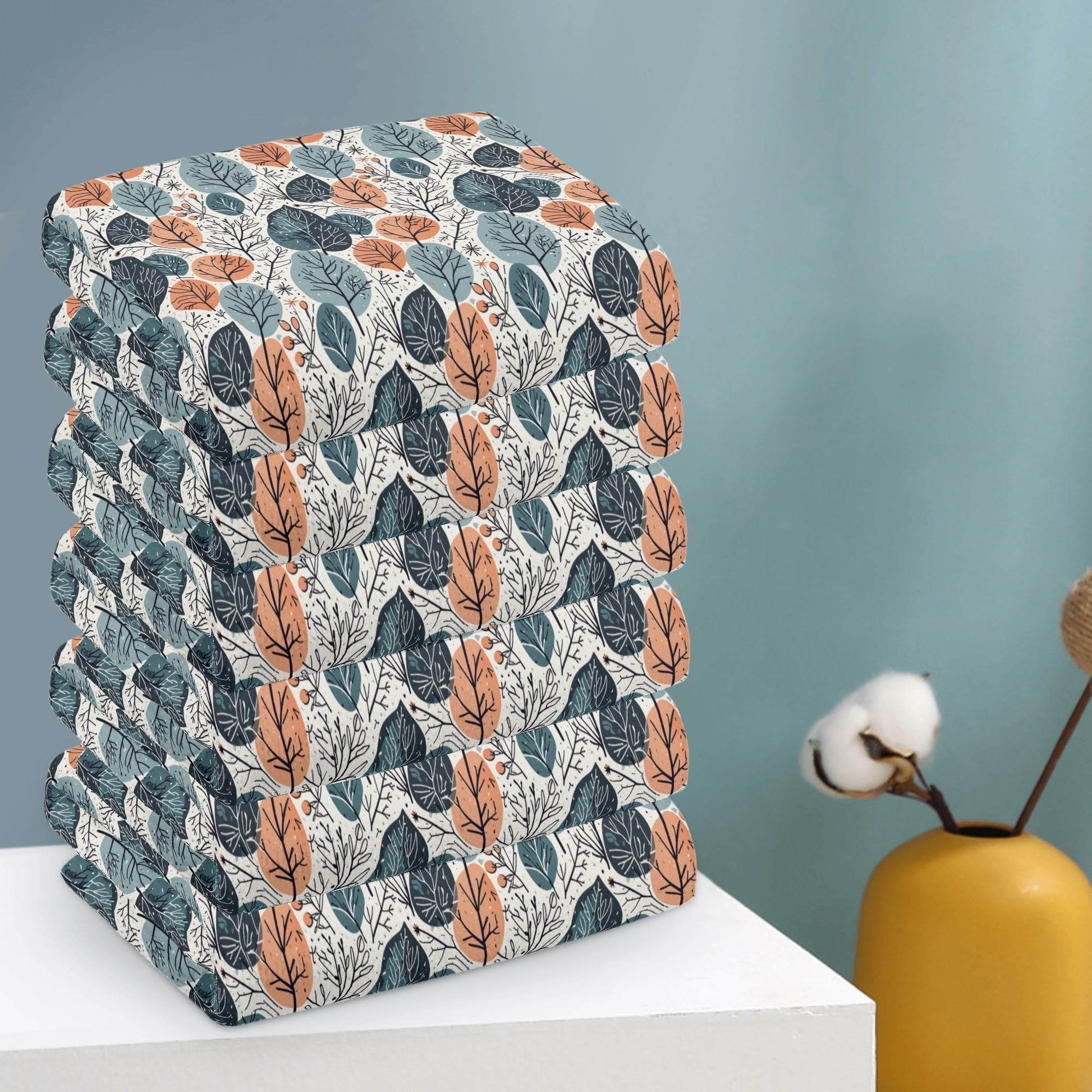 Freezing Leaves Hand Towels (6 Pcs) - DeRose Seasonal