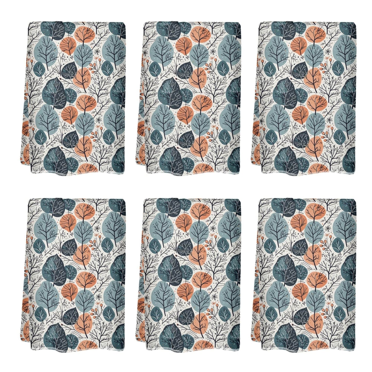Freezing Leaves Hand Towels (6 Pcs) - DeRose Seasonal