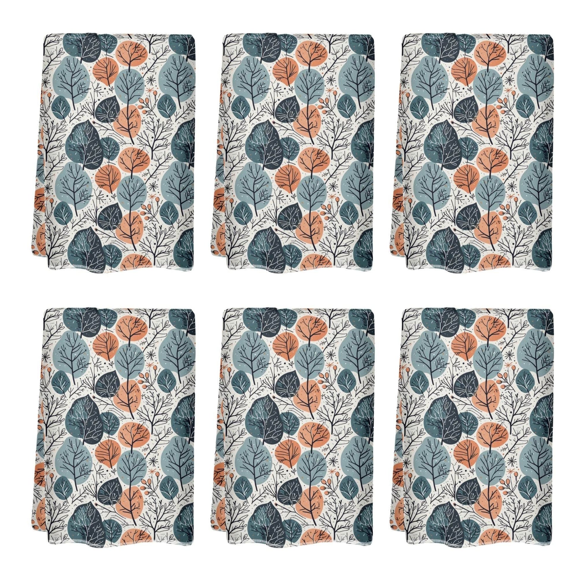 Freezing Leaves Hand Towels (6 Pcs) - DeRose Seasonal