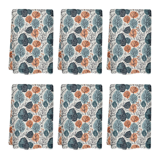 Freezing Leaves Hand Towels (6 Pcs) - DeRose Seasonal
