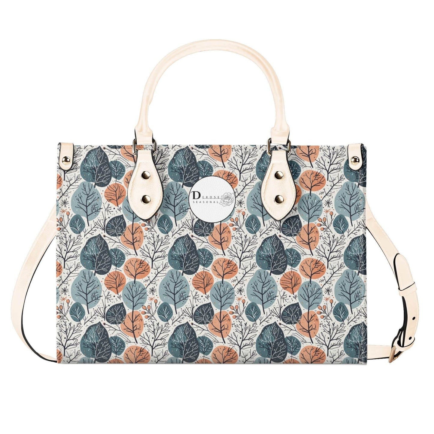Freezing Leaves Luxury Women Leather Handbag (3 sizes) - DeRose Seasonal