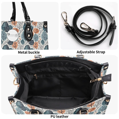 Freezing Leaves Luxury Women Leather Handbag (3 sizes) - DeRose Seasonal