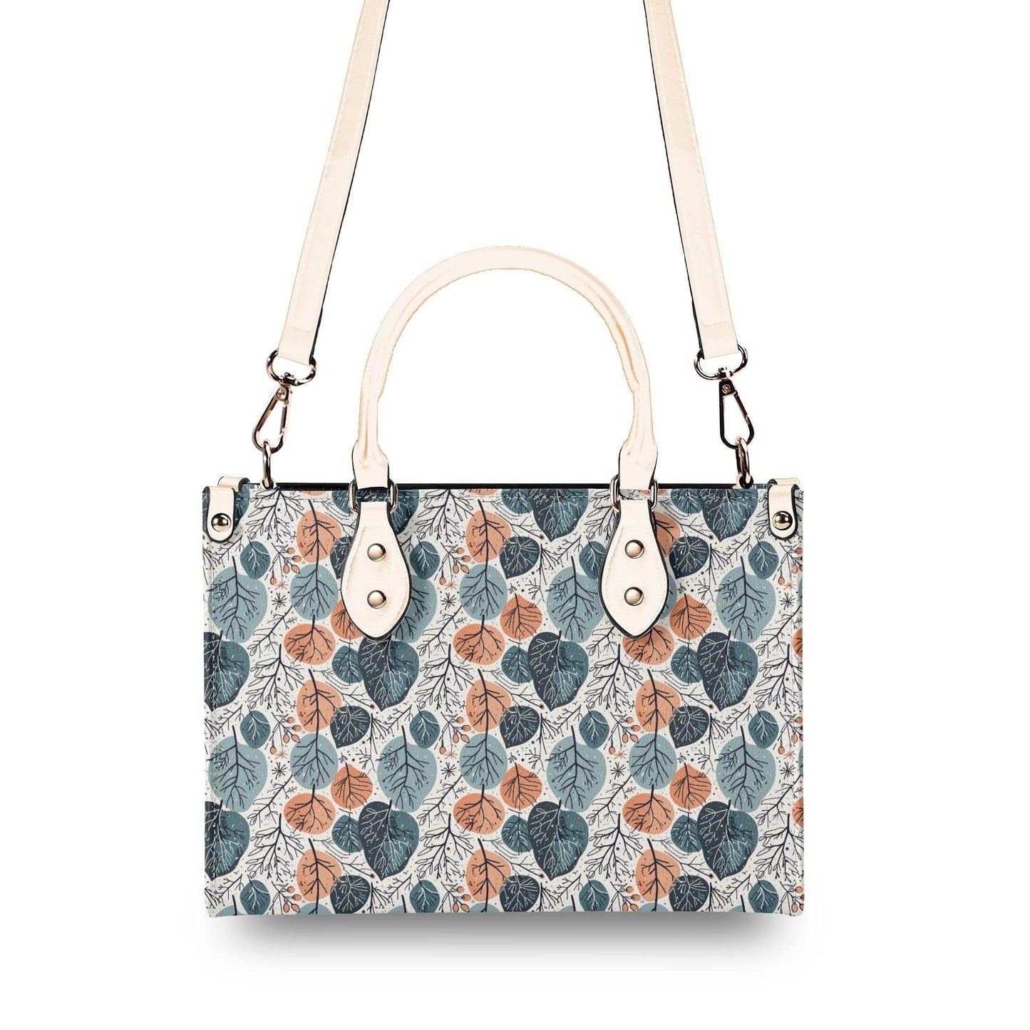 Freezing Leaves Luxury Women Leather Handbag (3 sizes) - DeRose Seasonal