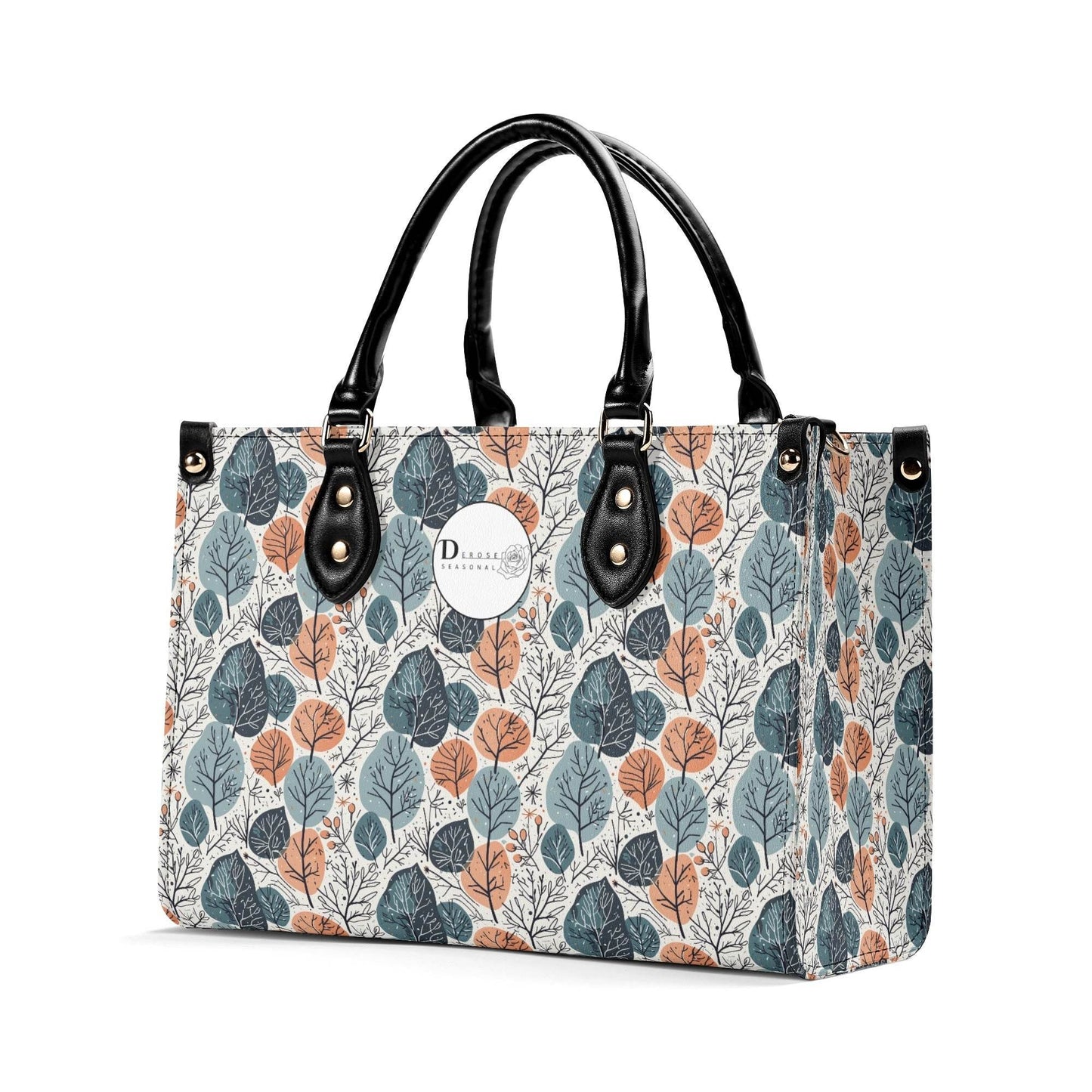 Freezing Leaves Luxury Women Leather Handbag (3 sizes) - DeRose Seasonal