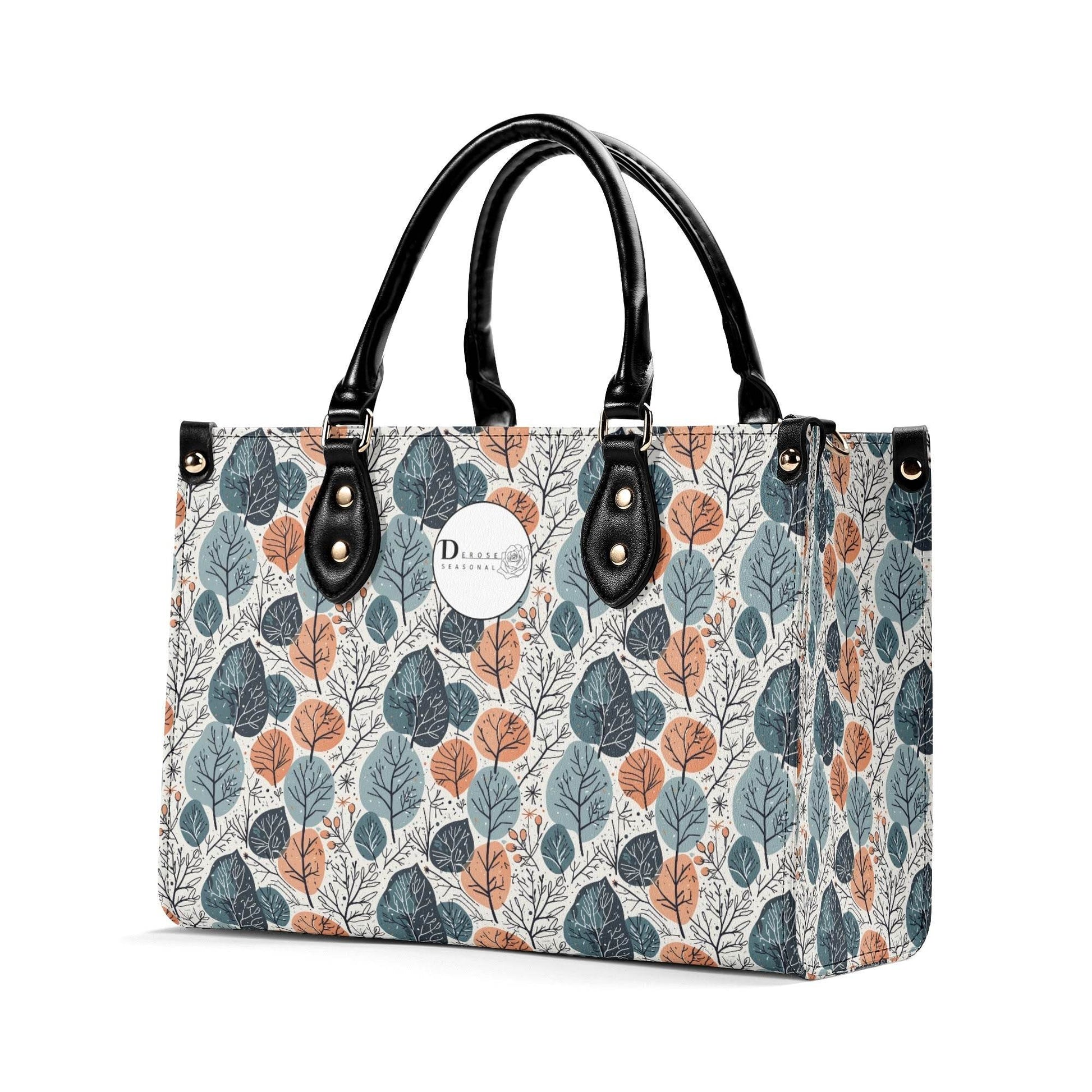 Freezing Leaves Luxury Women Leather Handbag (3 sizes) - DeRose Seasonal