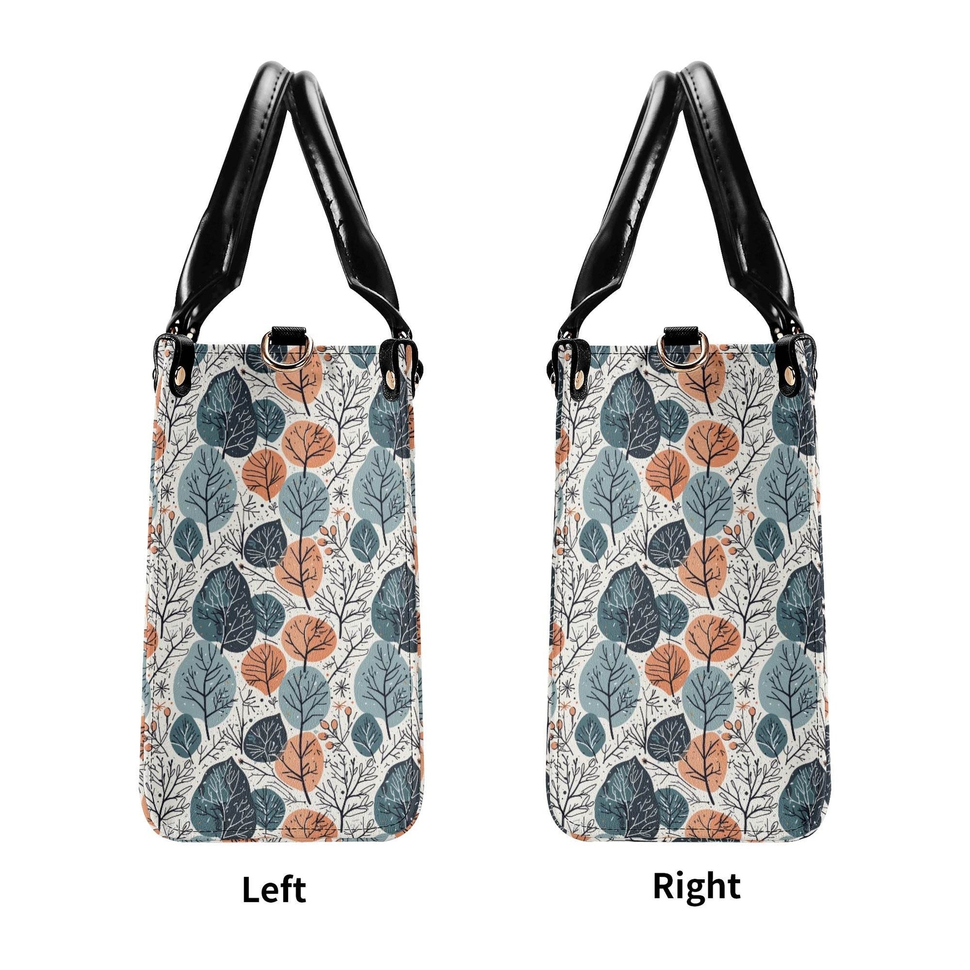 Freezing Leaves Luxury Women Leather Handbag (3 sizes) - DeRose Seasonal