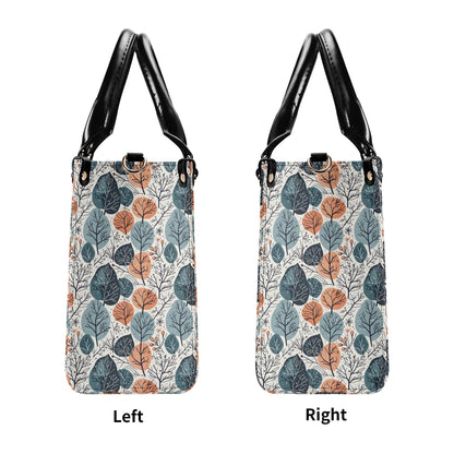 Freezing Leaves Luxury Women Leather Handbag (3 sizes) - DeRose Seasonal