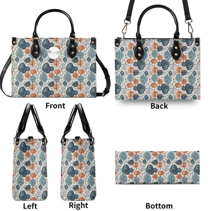 Freezing Leaves Luxury Women Leather Handbag (3 sizes) - DeRose Seasonal