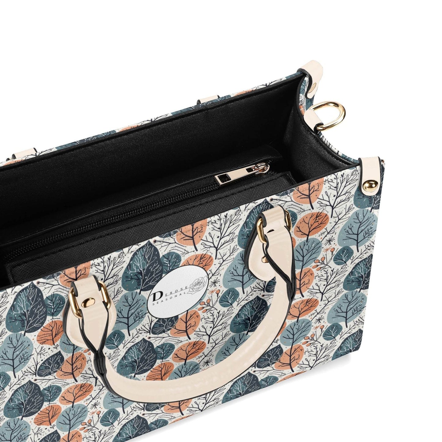 Freezing Leaves Luxury Women Leather Handbag (3 sizes) - DeRose Seasonal