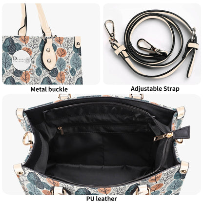 Freezing Leaves Luxury Women Leather Handbag (3 sizes) - DeRose Seasonal