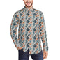 Freezing Leaves Men's Classic Long-Sleeved Button up Polyester Dress Shirt - DeRose Seasonal