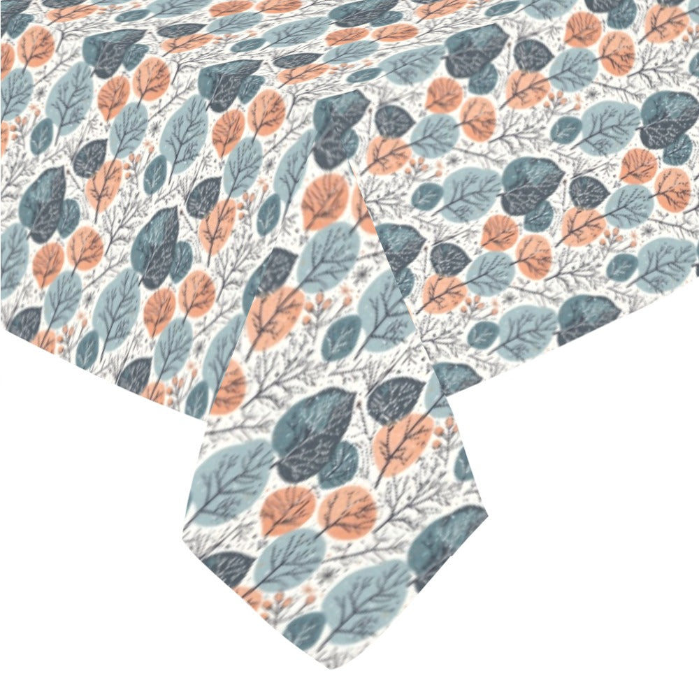 Freezing Leaves Polyester Tablecloth Polyester Tablecloth 70"x 52" DeRose Seasonal