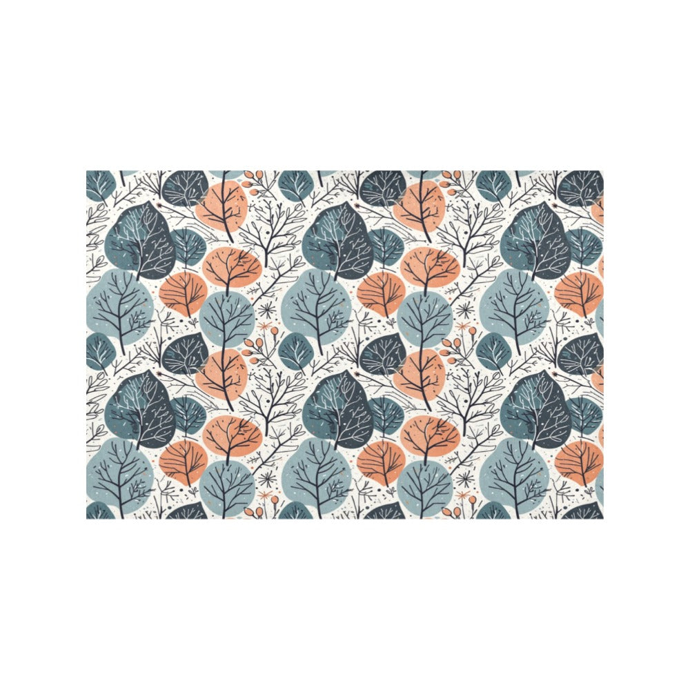 Freezing Leaves Table Placemat (set of 6) Placemats 12" x 18" (Set of 6) DeRose Seasonal