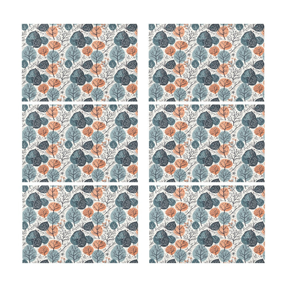 Freezing Leaves Table Placemat (set of 6) Placemats 12" x 18" (Set of 6) DeRose Seasonal