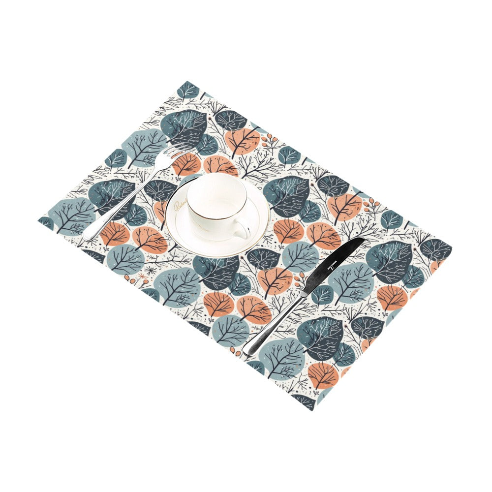 Freezing Leaves Table Placemat (set of 6) Placemats 12" x 18" (Set of 6) DeRose Seasonal